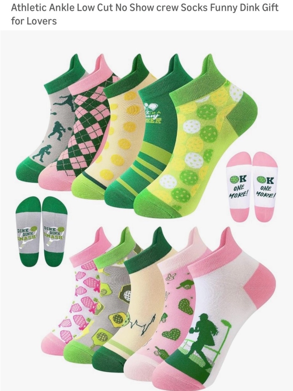 Set of 10 NEW Pickleball Socks!